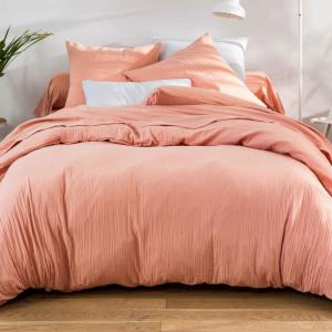Taie sac en coton rose poudré 65x65cm