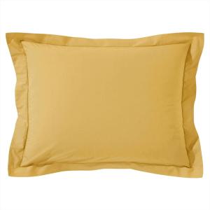 Taie volant 50x70 jaune ocre en coton