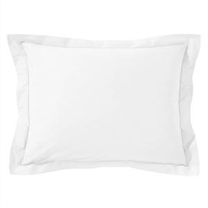 Taie volant en coton blanc 50x70cm