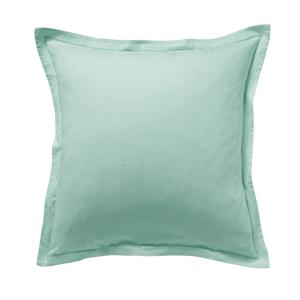 Taie volant en coton bleu céladon 63x63cm