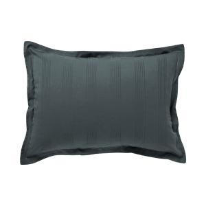 Taie volant en coton gris tempête 50x70cm