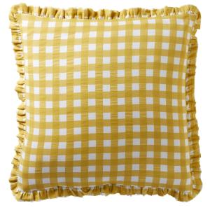 Taie volant en coton jaune maïs 50x70cm
