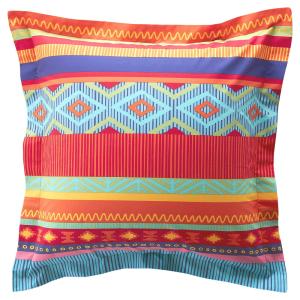 Taie volant en coton multicolore 65x65cm