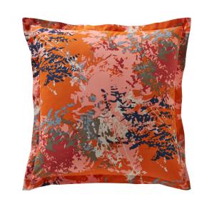 Taie volant en coton orange 63x63cm