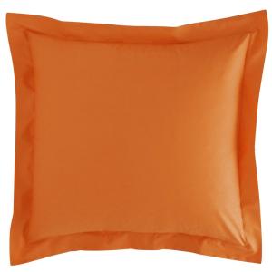 Taie volant en coton orange cuivré 50x70cm