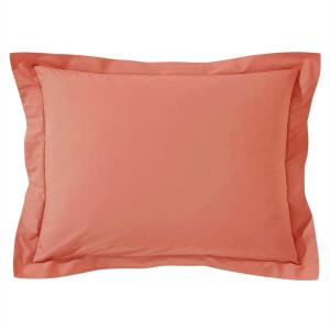 Taie volant en coton orange poterie 63x63