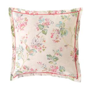 Taie volant en coton rose 50x70cm