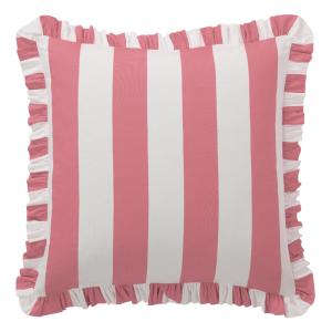 Taie volant en coton rose bonbon 63x63