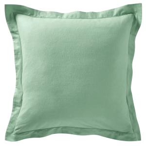 Taie volant en coton vert amande 50x70cm