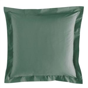 Taie volant en coton vert eucalyptus 50x70cm