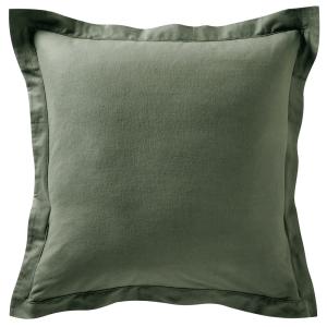 Taie volant en coton vert kaki 63x63cm