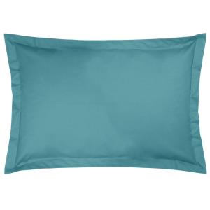 Taies d'oreiller en coton bio bleu lagon 75 x 50 cm