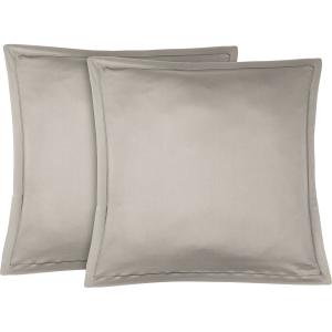 Taies d'oreiller (x2) 65x65 gris moyen