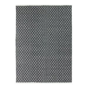 Tapis 100% coton blanc/écru-noir 190x290