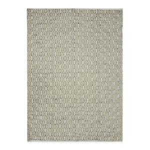 Tapis 100% coton géométrique écru-sable 120x170