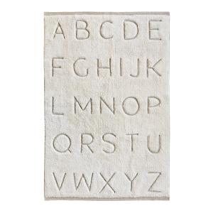 Tapis 100% coton motif alphabet cisaillé-relief naturel 100…