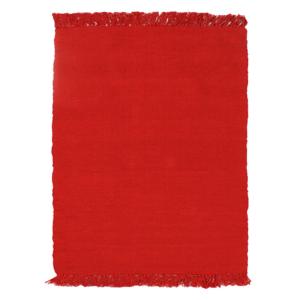 Tapis 100% coton rouge 120x170