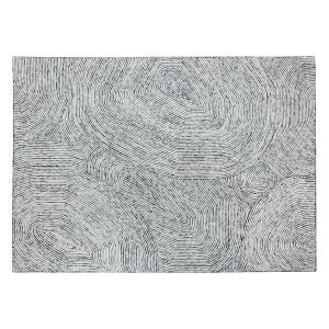 Tapis 100% laine gris anthracite et ivoire 200 x 140 cm