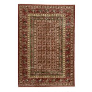 Tapis à bordure classique en polyester rouge multicolore 12…