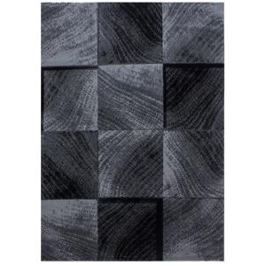 Tapis à motifs carreaux en damier noir 120x170cm