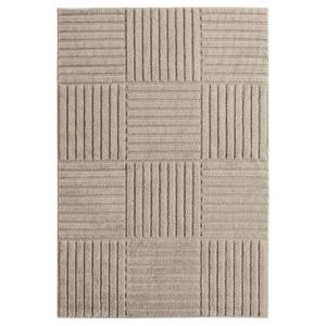 Tapis à motifs en relief Damier Beige 160x230cm