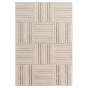 Tapis à motifs en relief Damier Crème 140x200cm