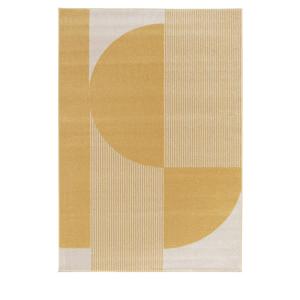 Tapis à motifs géométriques arrondis - 120x170cm Jaune Poly…