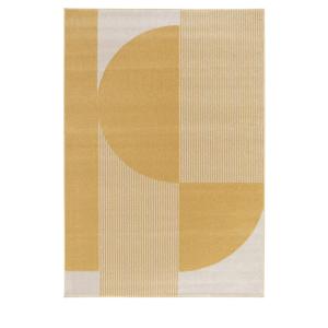 Tapis à motifs géométriques arrondis - 200x290cm Jaune Poly…