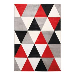 Tapis à motifs triangles rouge 150x220