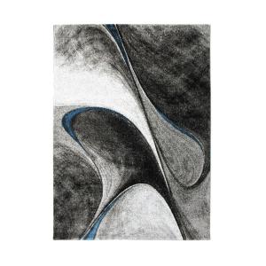 Tapis à motifs vagues abstraites bleu 120x170