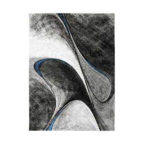 Tapis à motifs vagues abstraites bleu 160x230