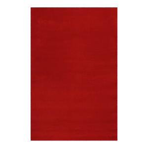 Tapis à poil court pure laine vierge rouge 140x200