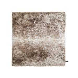 Tapis à poils longs beige/marron clair 150x150