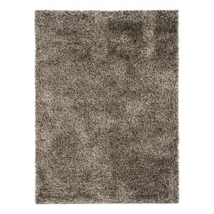Tapis à poils longs bi-colore marron blanc 120x170