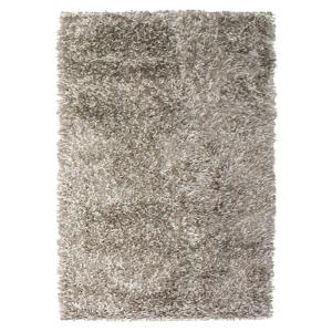 Tapis à poils longs bi-colore taupe blanc 120x170