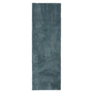 Tapis à poils longs bleu foncé 80x240