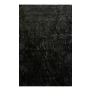 Tapis à poils longs, doux et moelleux, noir  200x300