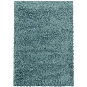 Tapis à poils longs doux turquoise 120x170cm