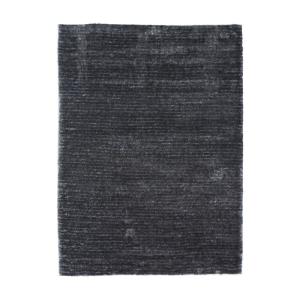 Tapis à poils longs effet soyeux gris 120x170
