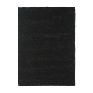 Tapis à poils longs effet soyeux noir 120x170