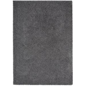 Tapis à poils longs gris foncé 133x190