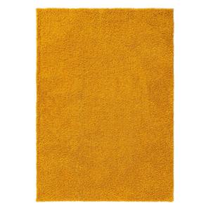 Tapis à poils longs jaune 200x290