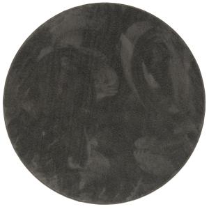 Tapis à poils longs moelleux rond anthracite 120x120 cm