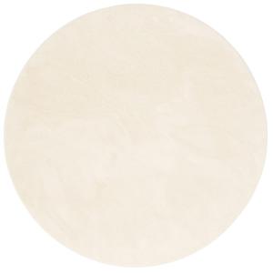 Tapis à poils longs moelleux rond crème 120x120 cm