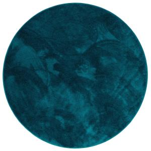 Tapis à poils longs moelleux rond pétrole 120x120 cm