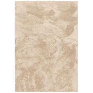 Tapis à poils longs moelleux uni beige 160x230 cm