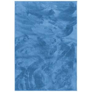Tapis à poils longs moelleux uni bleu 80x150 cm