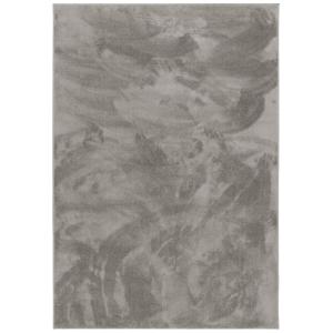 Tapis à poils longs moelleux uni gris 160x230 cm
