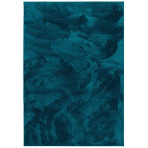 Tapis à poils longs moelleux uni pétrole 200x290 cm