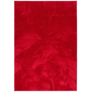 Tapis à poils longs moelleux uni vin rouge 120x170 cm